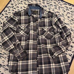Jachs Black and Gray Plaid Button Down Shirt